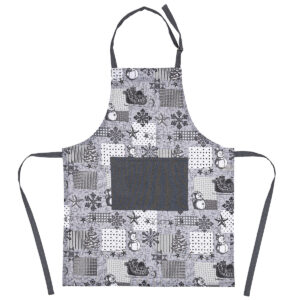 Trade Concept Vánoční kuchyňská zástěra Patchwork šedá