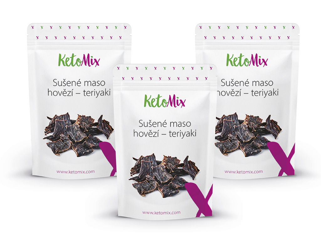 KetoMix Sušené maso hovězí - teriyaki | 3 x 25 g