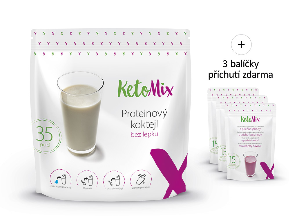 Proteinový koktejl KetoMix 1050 g (35 porcí) 1. příchuť koktejlu: malina