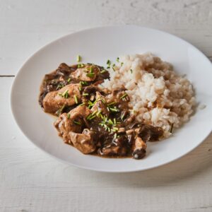 Krůtí na kmíně se žampiony - hotový pokrm (1 porce)