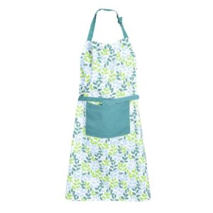 Forbyt Kuchyňská zástěra Lístečky tyrkysová