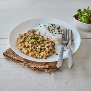 KetoMix Proteinové hrachové medailonky v zeleninovém rabgú – hotový pokrm | 1 porce