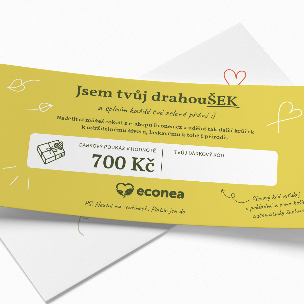 DrahoušEK - Fyzický dárkový poukaz - 700 Kč - ideální dárek pro každou příležitost