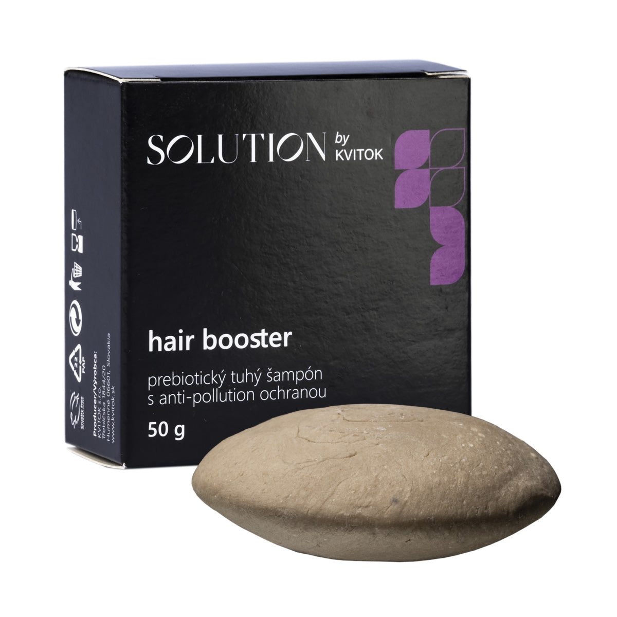 Kvitok Solution Prebiotický tuhý šampon s anti-pollution ochranou Hair Booster (50 g) - stimuluje růst vlasů