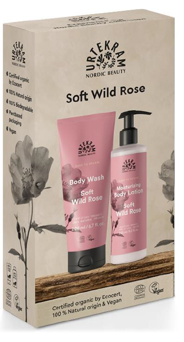 Urtekram Dárková sada Šípková růže (2 ks) - tělové mléko a sprcháč