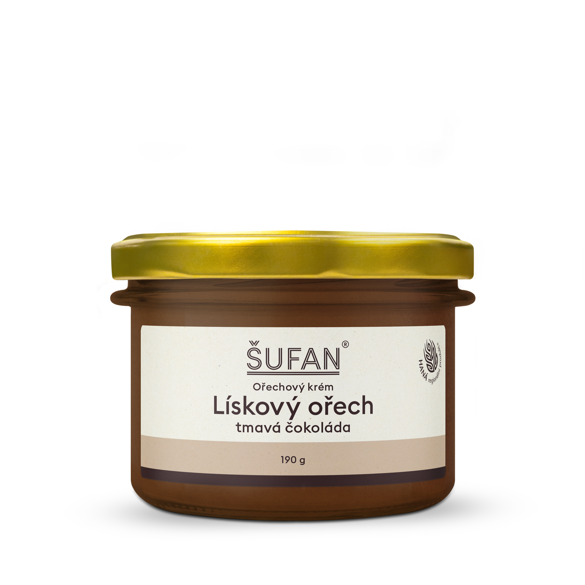Šufan Lískooříškové máslo s tmavou čokoládou - 190 g - bez konzervantů a palmového oleje