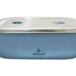 Bioloco Nerezový svačinový box (800 ml) - Ocelově modrý - lehký