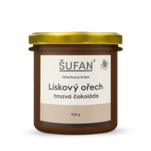 Šufan Lískooříškové máslo s tmavou čokoládou - 330 g - bez konzervantů a palmového oleje