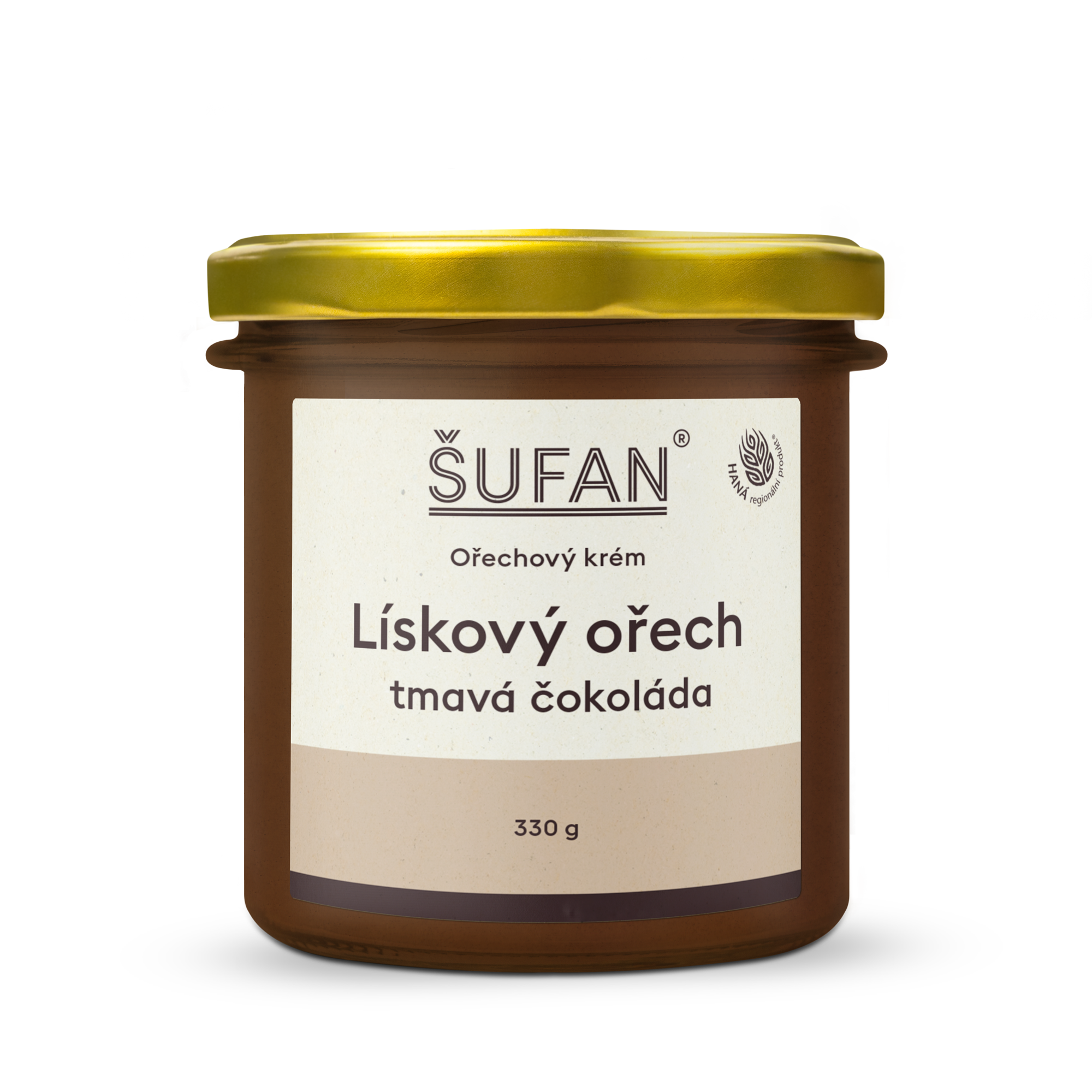 Šufan Lískooříškové máslo s tmavou čokoládou - 330 g - bez konzervantů a palmového oleje