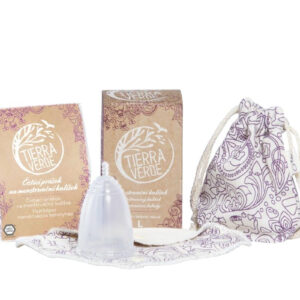 Tierra Verde Menstruační kalíšek Gaia Cup - velký - balení včetně slipové vložky a čističe