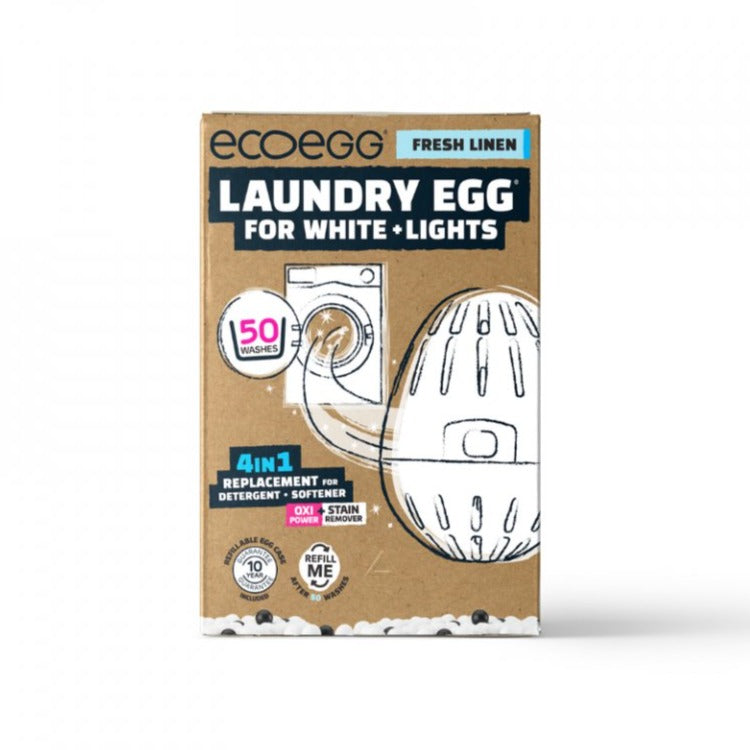 Ecoegg Prací vajíčko na bílé prádlo s vůní svěží bavlny - na 50 pracích cyklů - vhodné pro alergiky i ekzematiky