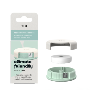 TIO TIOFLOSS Zubní nit se zásobníkem - s mátou a bio kokosovým olejem