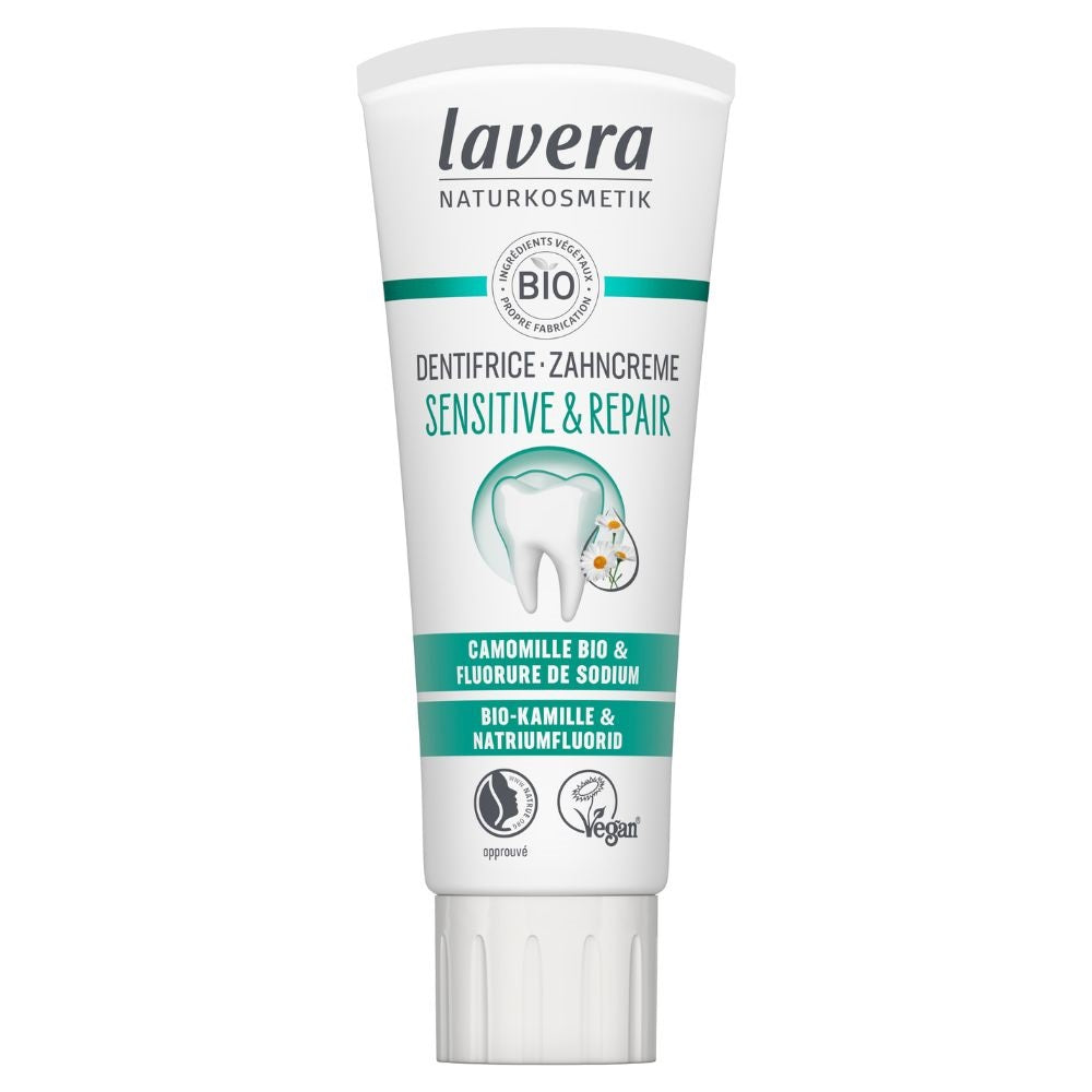 Lavera Zubní pasta pro citlivé zuby s fluoridem Sensitive & Repair (75 ml) - pro citlivé zuby a dásně