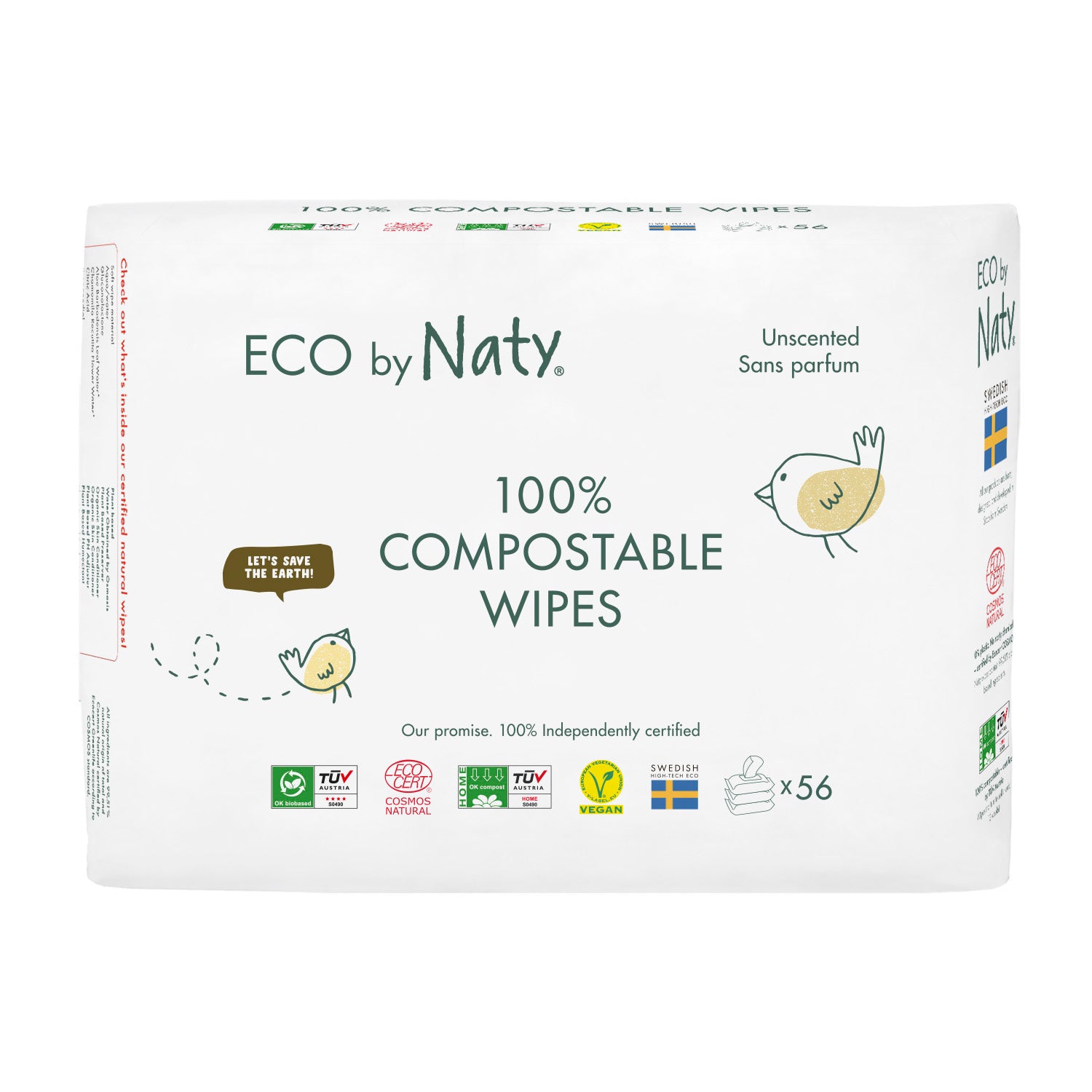 Eco by Naty Dětské vlhčené hygienické ubrousky - 168 ks - vhodné i pro velmi citlivou pokožku