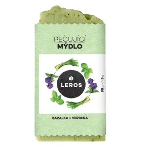 LEROS Pečující mýdlo (90 g) - Bazalka & verbena - se zeleným jílem