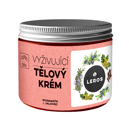 LEROS Vyživující tělový krém BIO (200 ml) - Rozmarýn & jalovec - s avokádovým olejem
