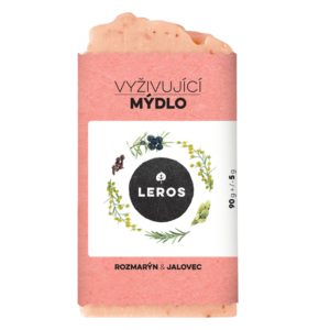 LEROS Vyživující mýdlo (90 g) - Rozmarýn & jalovec - s růžovým jílem