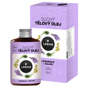 LEROS Suchý tělový olej BIO (100 ml) - Levandule & šalvěj - vhodný i na lymfatickou masáž