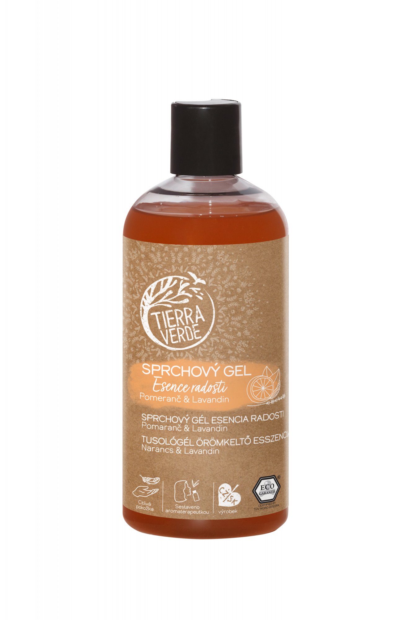 Tierra Verde Sprchový gel Esence radosti - Pomeranč & lavandin - 500 ml