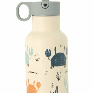 Bioloco Dětská nerezová termolahev s brčkem (350 ml) - Krabi - udrží nápoj teplý 10 h / studený 24 h