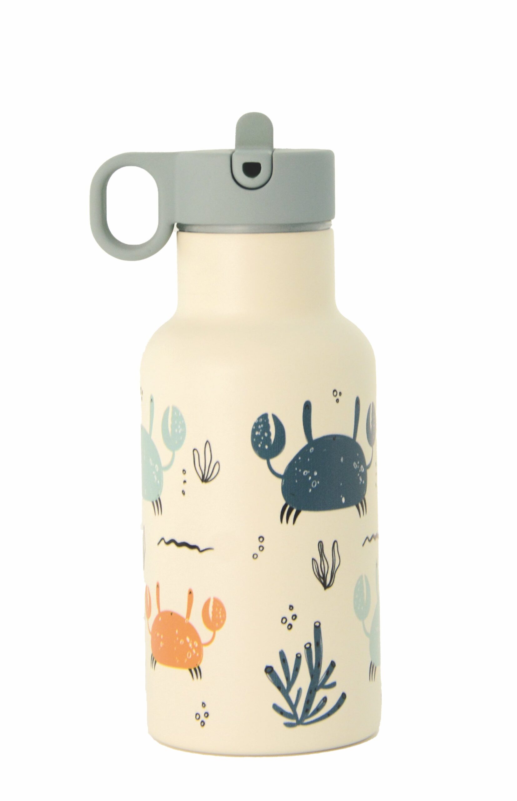 Bioloco Dětská nerezová termolahev s brčkem (350 ml) - Krabi - udrží nápoj teplý 10 h / studený 24 h