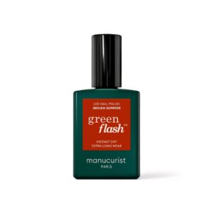 Manucurist Green Flash LED gel lak na nehty - Indian Summer (15 ml) - oranžovo-červená barva