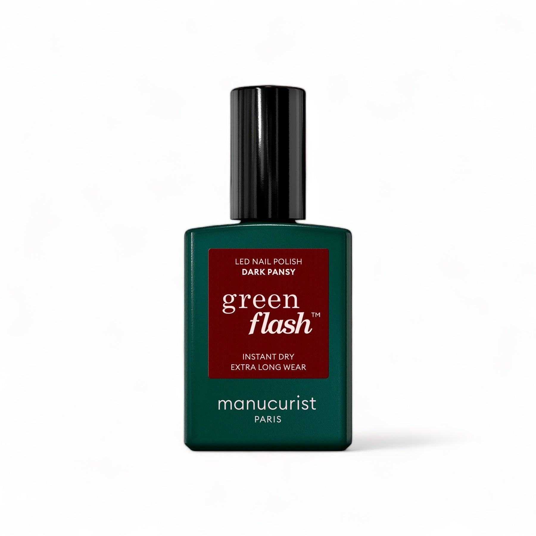 Manucurist Green Flash LED gel lak na nehty - Dark Pansy (15 ml) - temně rudá barva