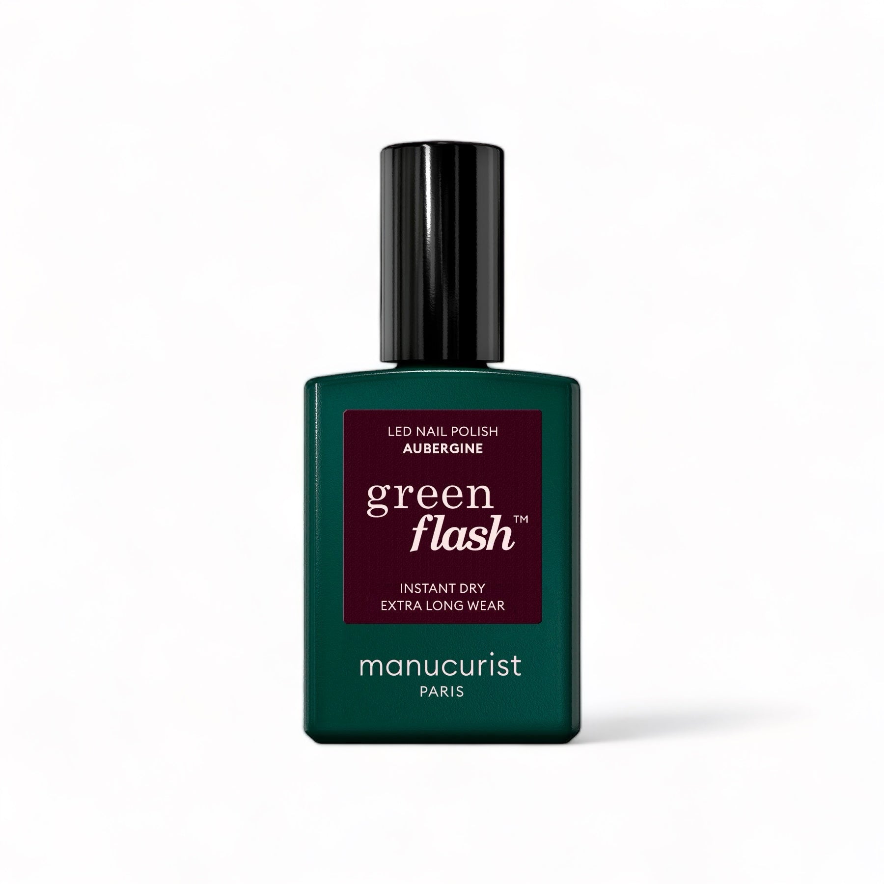 Manucurist Green Flash LED gel lak na nehty - Aubergine (15 ml) - sytě fialová lilková barva