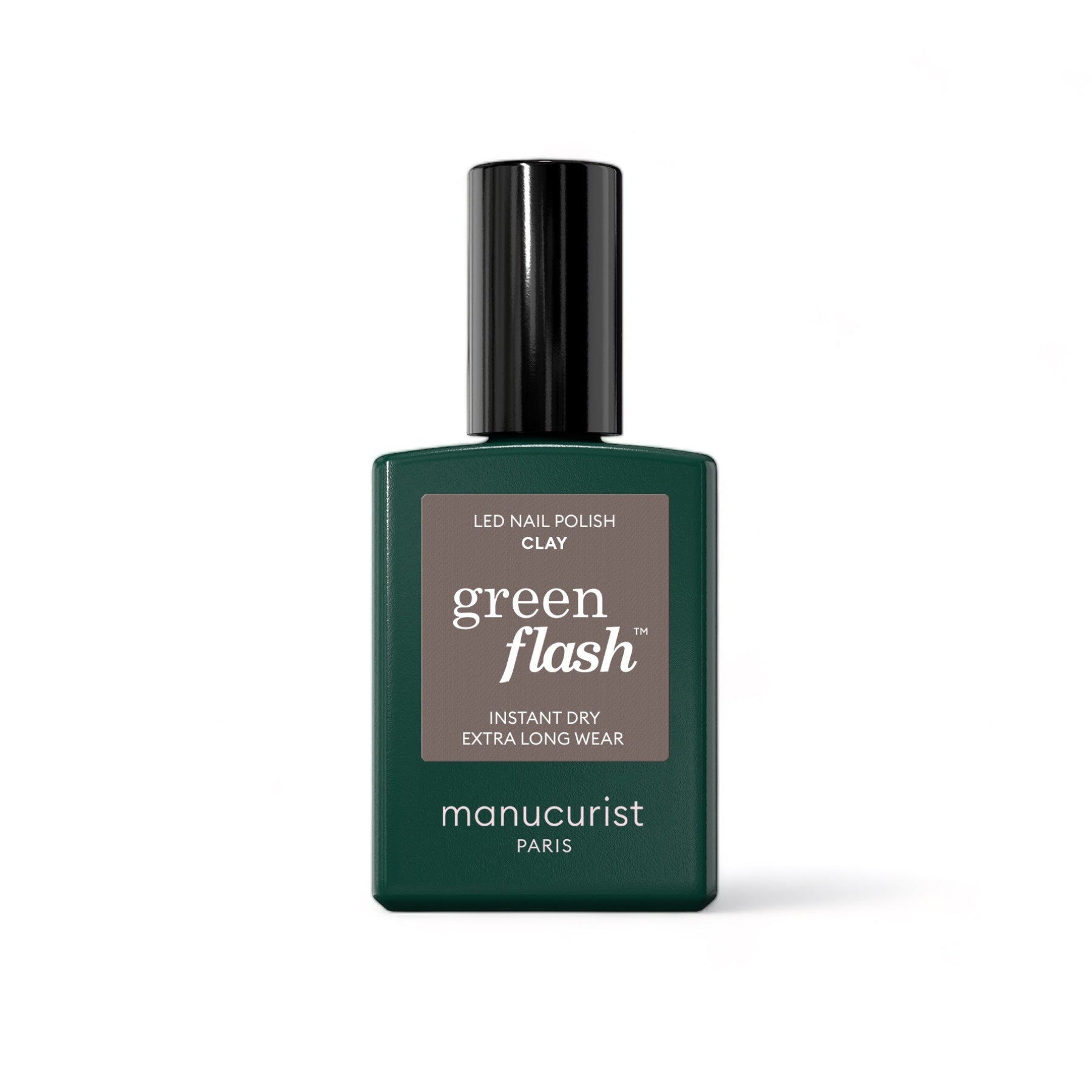 Manucurist Green Flash LED gel lak na nehty - Clay (15 ml) - šedá jílová barva