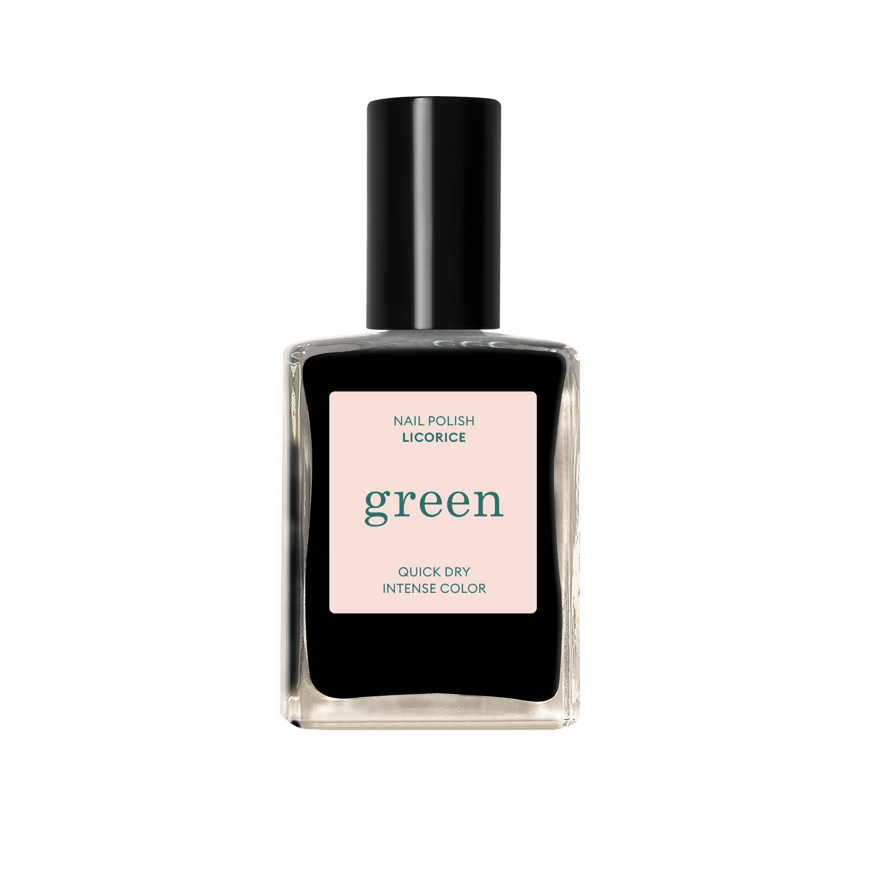 Manucurist Green schnoucí lak na nehty - Licorice (15 ml) - nekompromisní černá