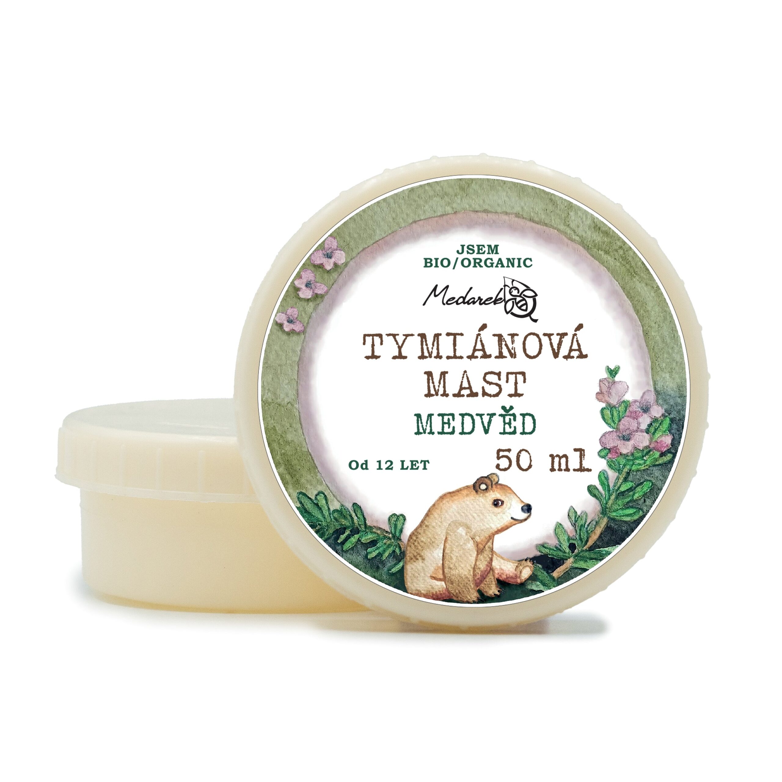 Medarek Tymiánová mast pro děti od 12 let a dospělé - Medvěd (50 ml) - voňavý pomocník při nachlazení