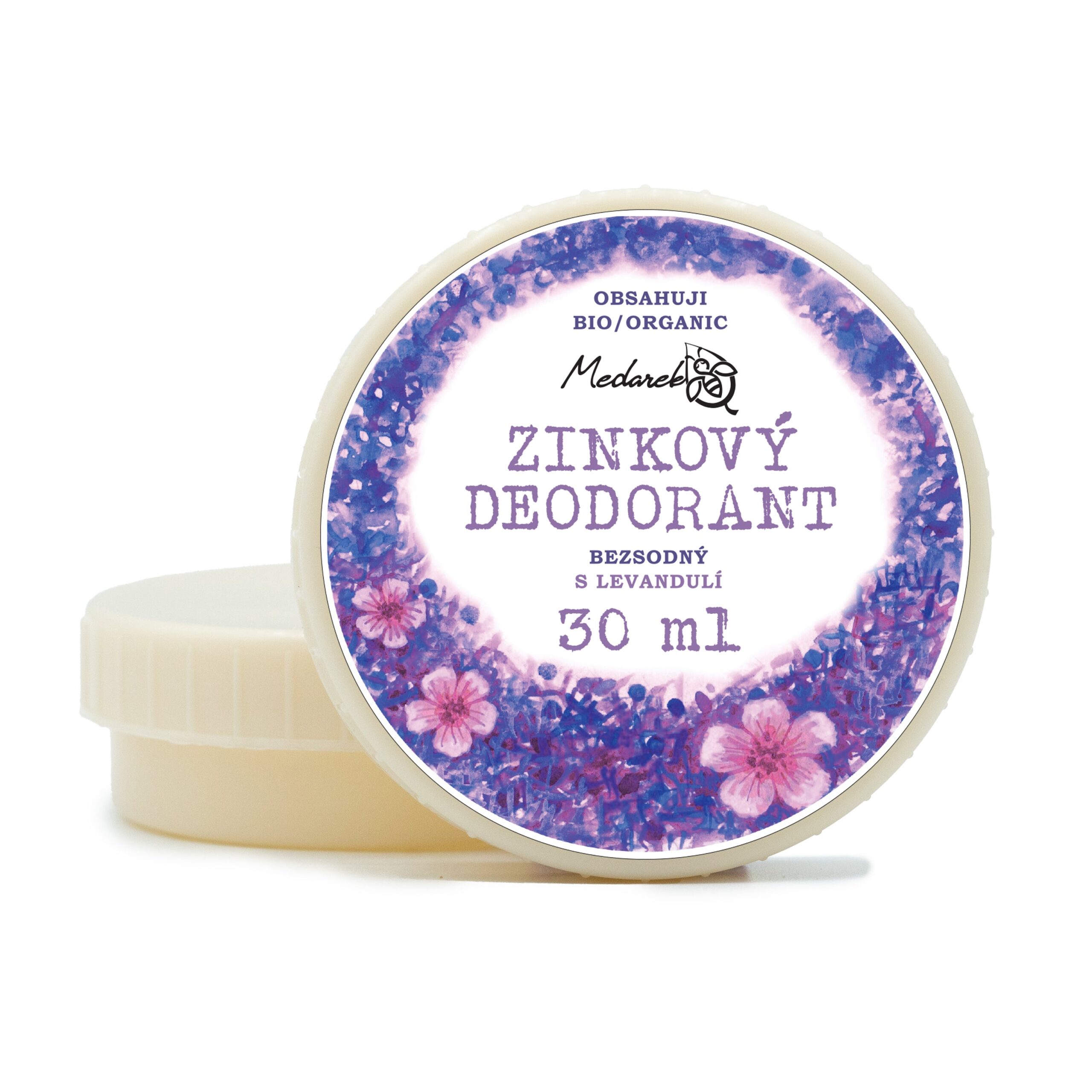 Medarek Krémový deodorant zinkový bez sody - Levandule (30 ml) - podmanivá vůně levandule