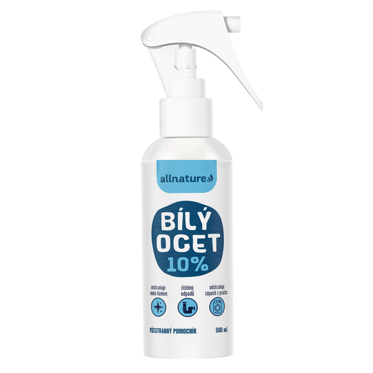 Allnature Bílý ocet 10% - 500 ml - účinný pomocník pro čistou domácnost!