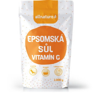 Allnature Epsomská sůl Vitamín C (1 kg) - pro relaxaci těla a obnovu pokožky