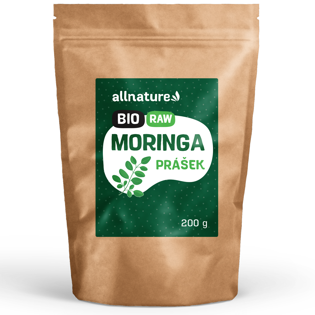Allnature Moringa prášek RAW (200 g) - cenný zdroj bílkovin a esenciálních mastných kyselin