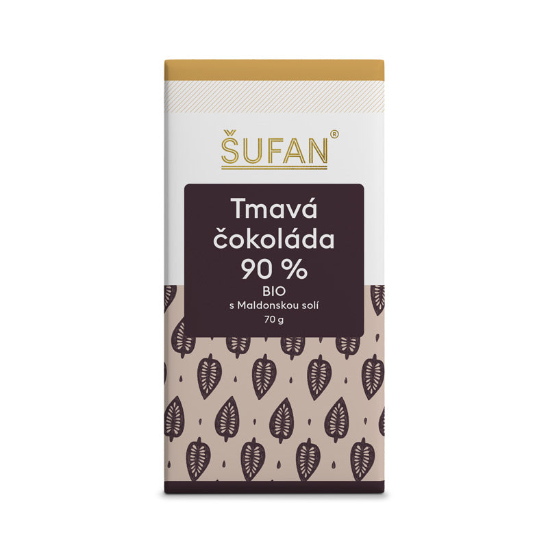Šufan Tmavá čokoláda 90% s maldonskou solí BIO (70 g) - Peru - vyrobena metodou bean-to-bar