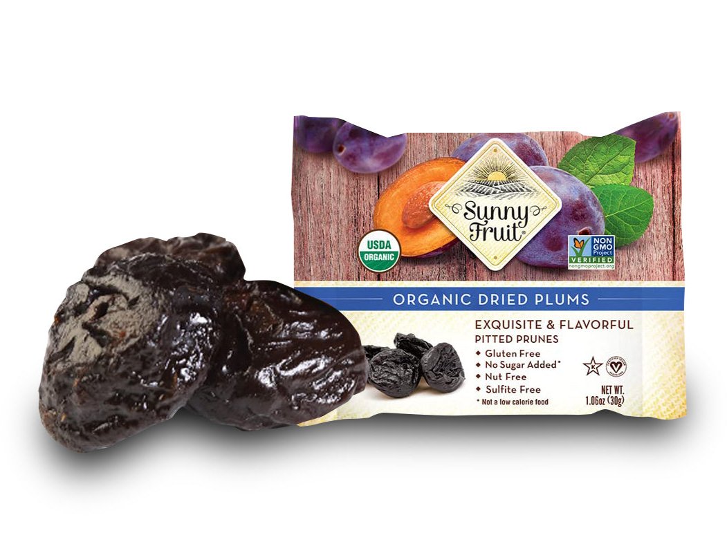 Sunny Fruit Švestky sušené na slunci BIO - 30g - šťavnaté a bez pecek