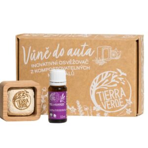 Tierra Verde Sada Difuzér do auta + Esenciální olej Lavandin BIO - maximálně udržitelné řešení