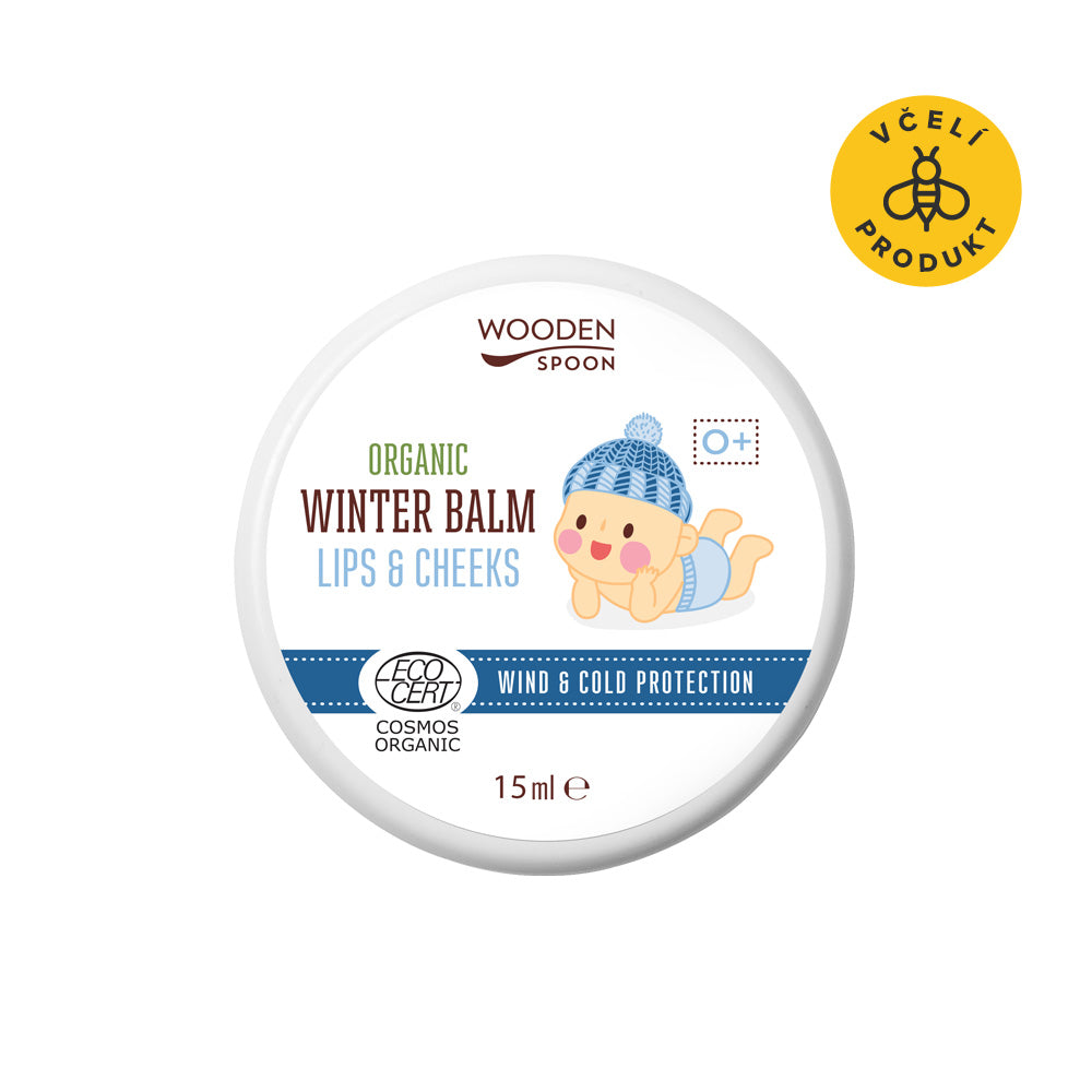 Wooden Spoon Dětský balzám na rty a tvář BIO - 15 ml - chrání dětskou pokožku před chladem