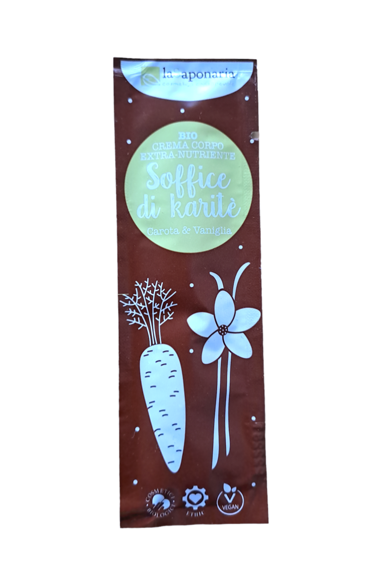 laSaponaria Výživný tělový krém s mrkví a vanilkou BIO – vzorek (8 ml)