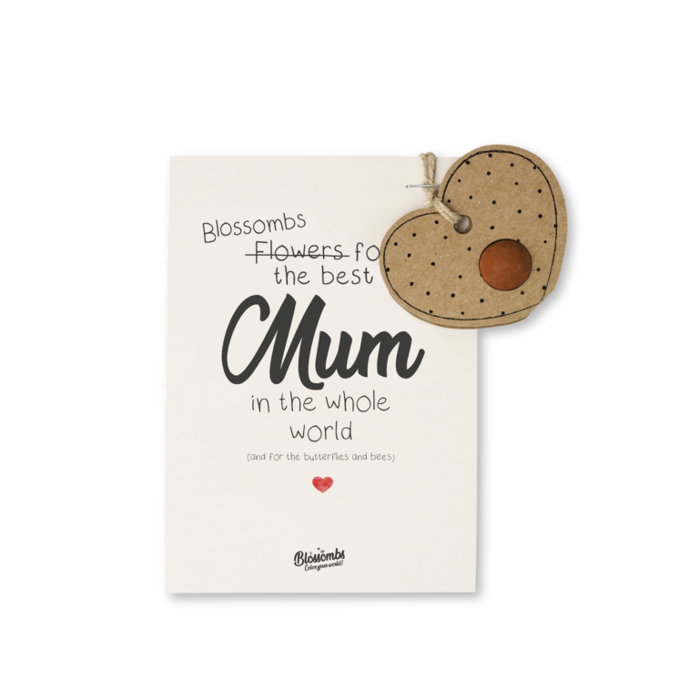 Blossombs Semínková bomba – Dárková dekorace „Pro nejlepší maminku“ – Srdíčko (1 ks)